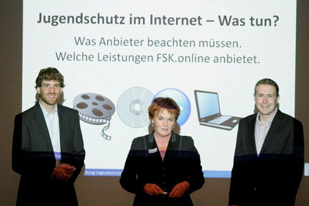 Das Team: FSK-Geschäftsführerin Christiane von Wahlert mit Stefan Linz (Leiter FSK.online) und Peter Kaun (Technischer Support FSK.online)